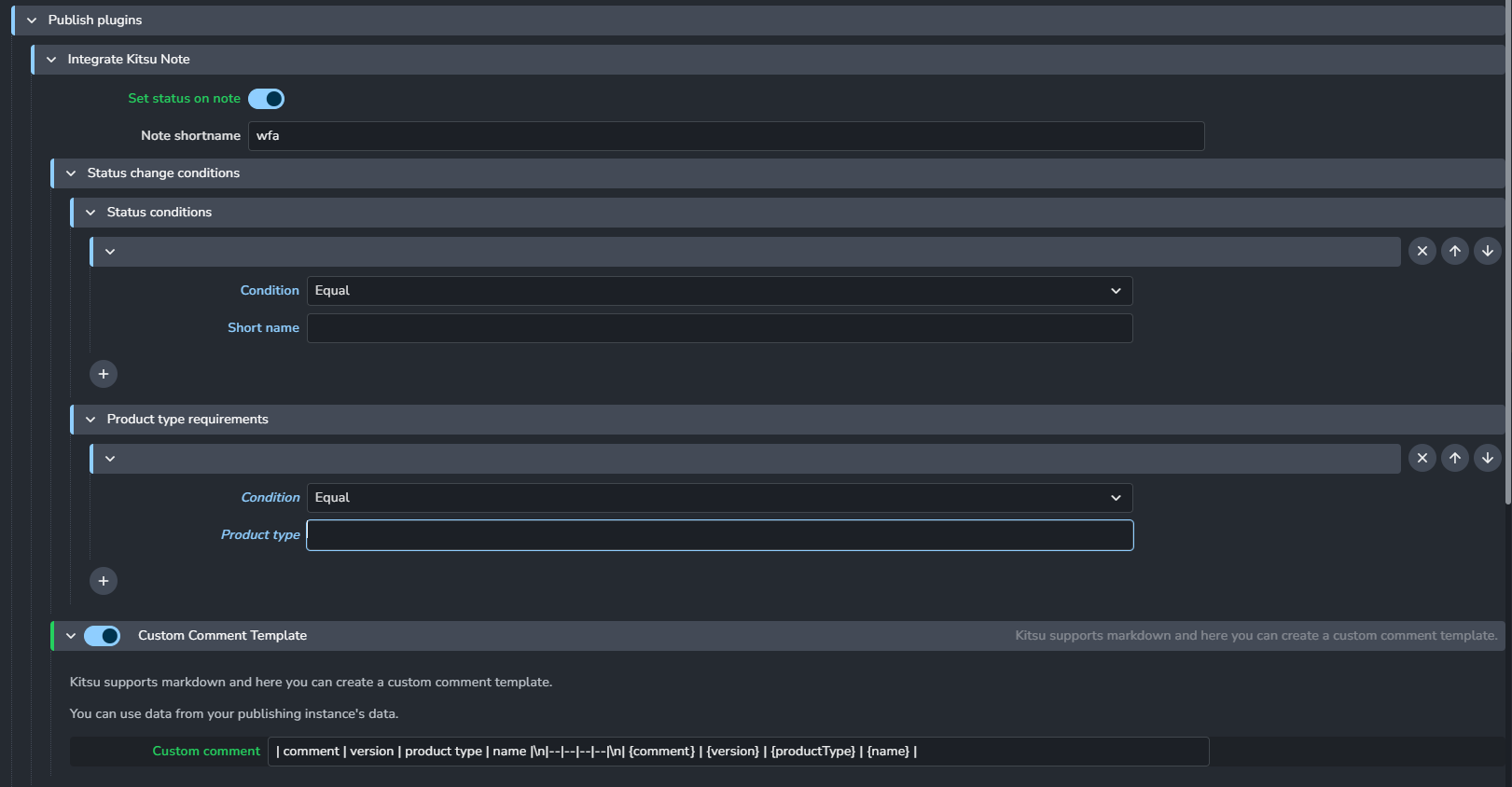 Integrate Kitsu Note project settings