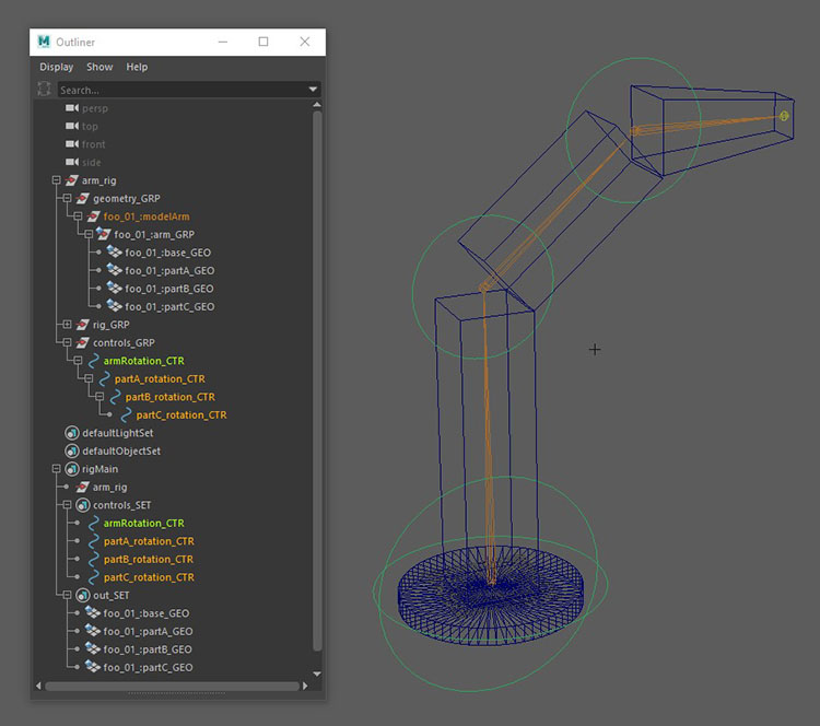 Maya - Rig Hierarchy Example