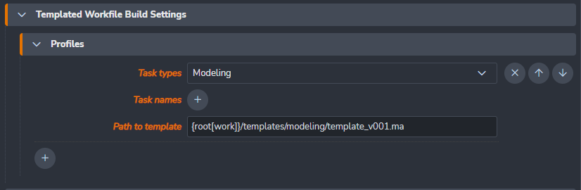 setting build template